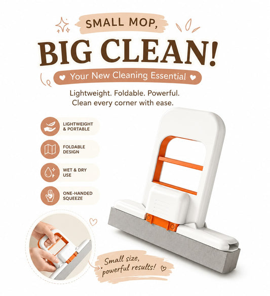 Portable Foldable Mini Mop – Wet & Dry Floor Cleaning Mop