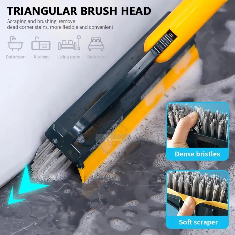 Triangular Cleaning Brush – Multi-Purpose Scrub Brush with Soft Scraper