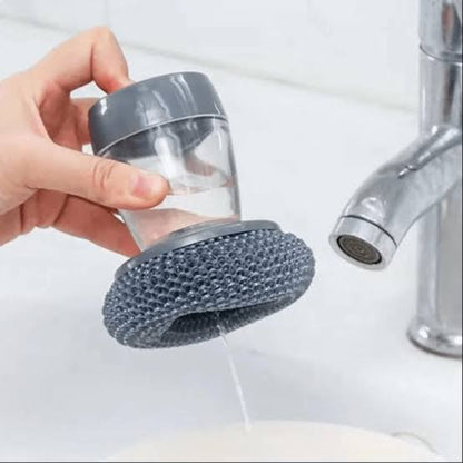 Soap Dispensing Palm Dish Brush – Built-In Liquid Soap Dispenser & Scrubber