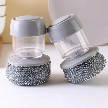 Soap Dispensing Palm Dish Brush – Built-In Liquid Soap Dispenser & Scrubber